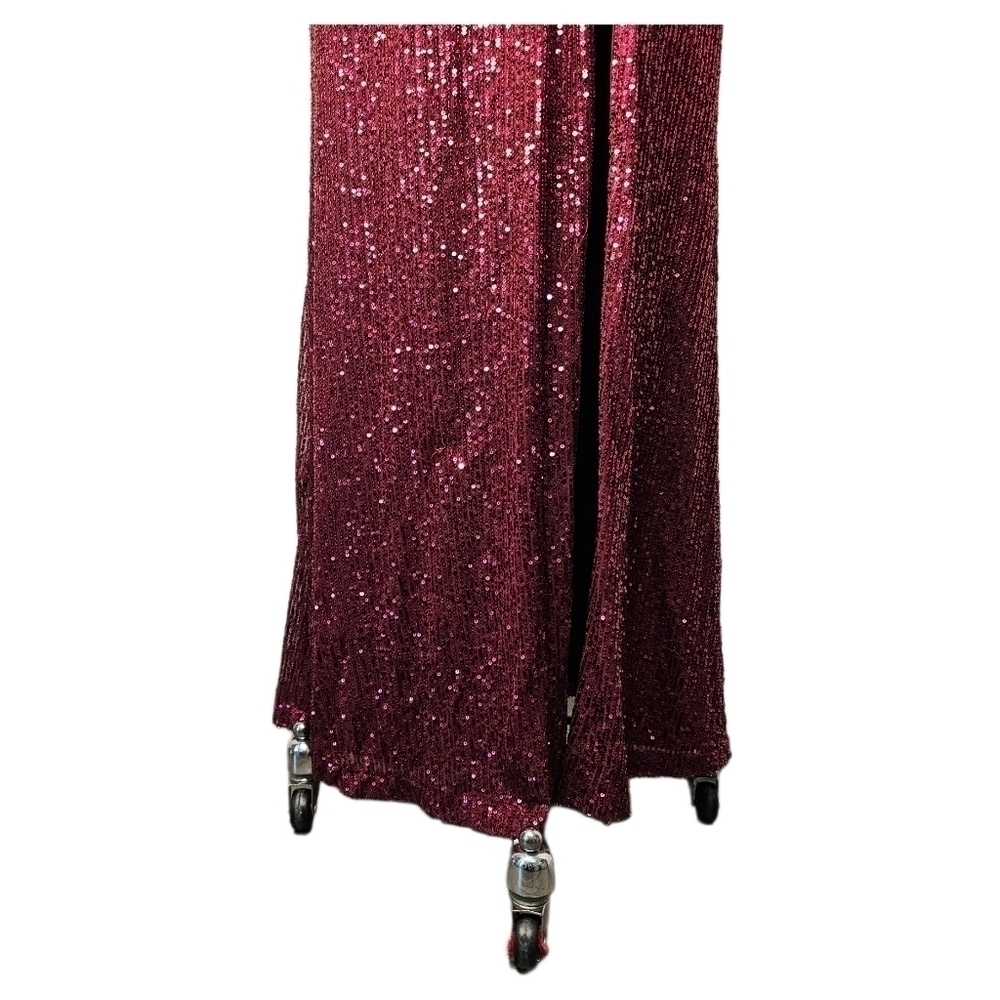 Sequin Burgundy strappy party dress women's XL - Picture 5 of 11